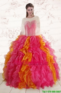 New Style Beading Quinceanera Dresses in Multi color