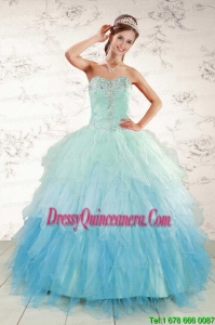 New Style Multi Color 2015 Quinceanera Dresses with Beading and Ruffles