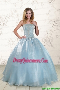 Perfect 2015 Beading Sweet 15 Dresses with Strapless