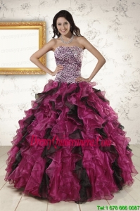 2015 Pretty Sweetheart Ruffles Quinceanera Dresses in Multi-color