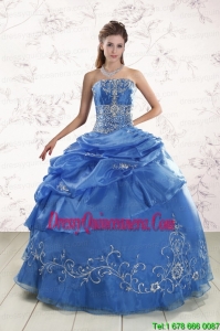 Appliques Pretty Royal Blue Quinceanera Dresses For 2015