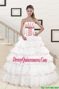 Perfect Ruffeld Layers 2015 Quinceanera Dresses with Appliques