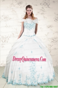 Pretty Appliques Strapless Quinceanera Dresses for 2015