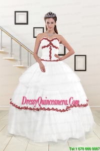 2015 Vintage Sweetheart Ball Gown Quinceanera Dresses with Appliques