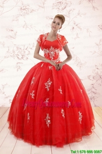 2015 Vintage Ball Gown Sweetheart Appliques Quinceanera Dresses