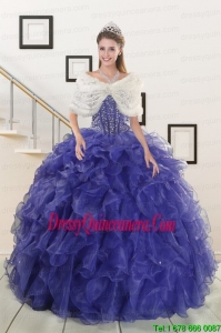 2015 Vintage Sweetheart Quinceanera Dresses with Sequins and Ruffles