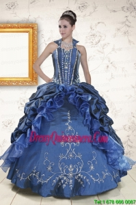 Vintage Sweetheart Navy Blue Quinceanera Dresses with Beading