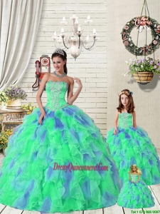 Exquisite Ruffles and Beading Multi Color Princesita Dress for 2015 Summer