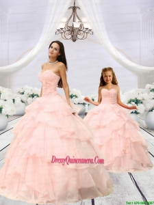 Fashionable Beading and Ruching Princesita Dress in Pink