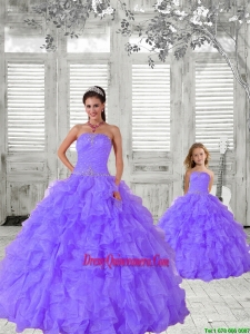 2015 Fashionable Beading and Ruching Lavender Princesita Dress