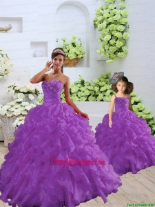 Trendy Purple Princesita Dress with Beading and Ruffles for 2015 Spring