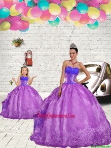 2015 Luxurious Beading and Embroidery Princesita Dress in Purple