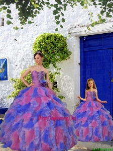 Fashionable Multi Color Princesita Dress with Beading and Ruffles