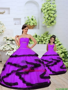 Top Seller Beading and Ruching Princesita Dress in Eggplant Purple for 2015