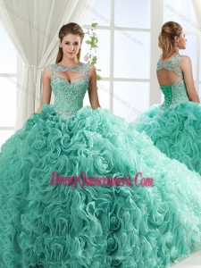 Lovely Sweetheart Beaded Classic Quinceanera Dresses with Rolling Flower