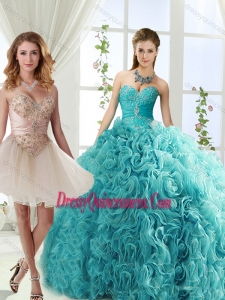 Elegant Big Puffy Rolling Flowers Detachable Quinceanera Quinceanera Skirts with Beading and Appliques