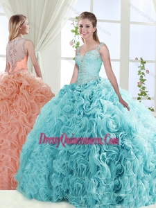 Exclusive See Through Back Beaded Detachable Quinceanera Skirts with Straps