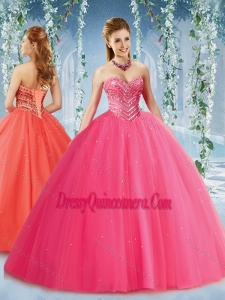 Feminine Beaded and Ruffled Tulle Gorgeous Quinceanera Dresses in Puffy Skirt