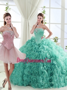 Popular Beaded Big Puffy Detachable Quinceanera Skirts in Rolling Flower