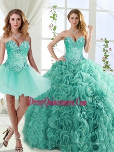 Feminine Visible Boning Beaded Traditional Quinceanera Gowns in Rolling Flowers
