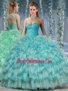 Lovely Big Puffy Unique Sweet 16 Dresses with Beading and Ruffles