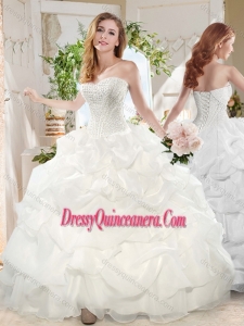 Romantic Puffy Sweetheart Beaded Long Quinceanera Dress for Party