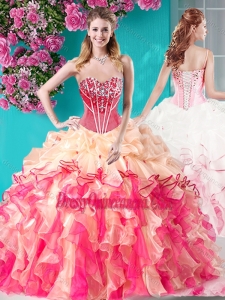 Traditional Ball Gown Sweetheart Quinceanera Dress with Rhinestones and Beading