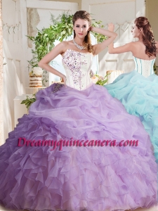 Fashionable Asymmetrical Visible Boning Beaded Sweet 16 Dress with Ruffles and Bubbles