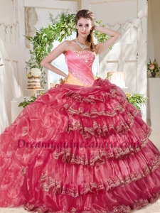Gorgeous Beaded and Ruffled Big Puffy Quinceanera Dress in Rainbow