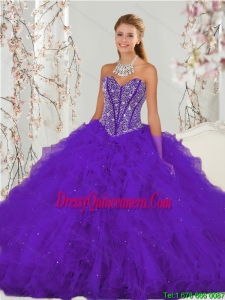 Exquisite and Perfect Purple Sweet 16 Dresses with Beading and Ruffles