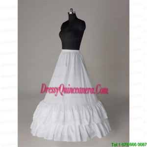 Affordable Organza Floor Length Wedding Petticoat in White