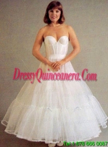 Trendy Organza Ball Gown Ankle Length White Petticoat