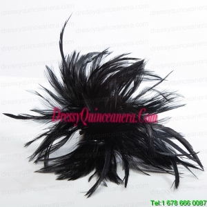 2014 Simple Feather Black Feather Flower Hairpin
