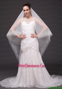 Beading Classic Tulle Bridal Veil For Wedding
