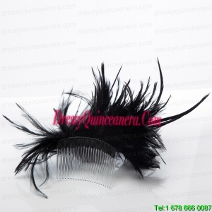 Feather Black Summer Hair Combs for Women