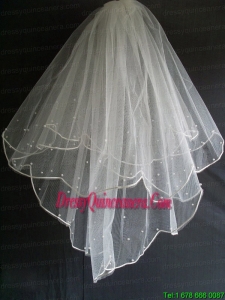 Little Pearl Decorate Tulle Wedding Veil