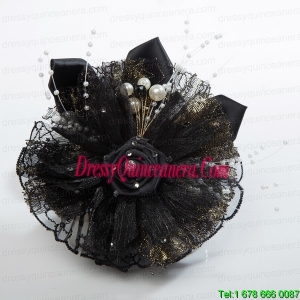 Summer Black Tulle Fascinators with Pearl
