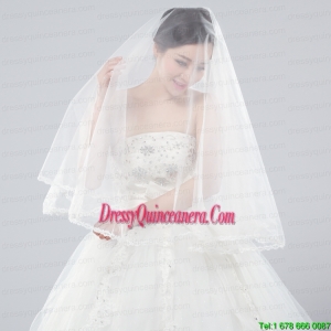 Two-Tier Tulle Bridal Veils with Ribbon Edge