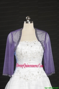 2014 Lavender Long Sleeves Wraps with Beading