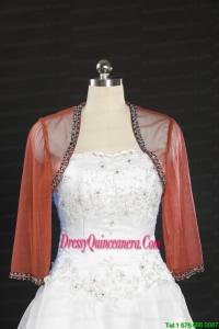 Cheap Red Long Sleeves Beading Wraps in 2014
