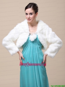 Low Price Rabbit Fur Special Jacket In Ivory With High Neck