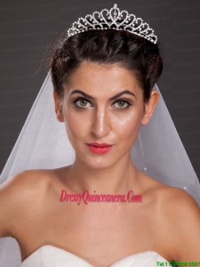 Beautiful Sweetheart Shaped Tiara With Beading Accents