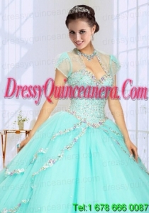 2014 Fashionable Beading Tulle Quinceanera Jacket in Mint