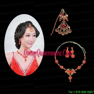 Graceful Alloy and Imitation Jewelry sets in Red