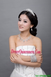 Luxurious Alloy With Rhinestone Crystal Ladies Jewelry Sets