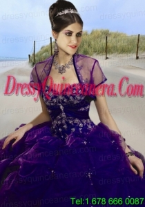 Modern Beading and Ruffles Tulle JQuinceanera acket with Open Front