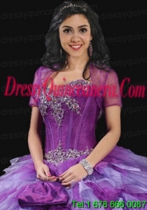 Romantic Purple Tulle Quinceanera Jacket with Open Front