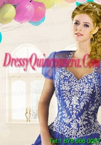 The Brand New Style Tulle Beading Quinceanera Jacket in Blue
