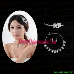 Beautiful Crown with Jewelry Set Including Necklace And Earrings