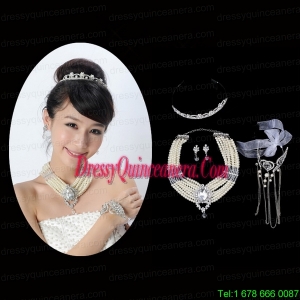 Elegant Alloy With Pearl/Rhinestone Women Jewelry Sets
